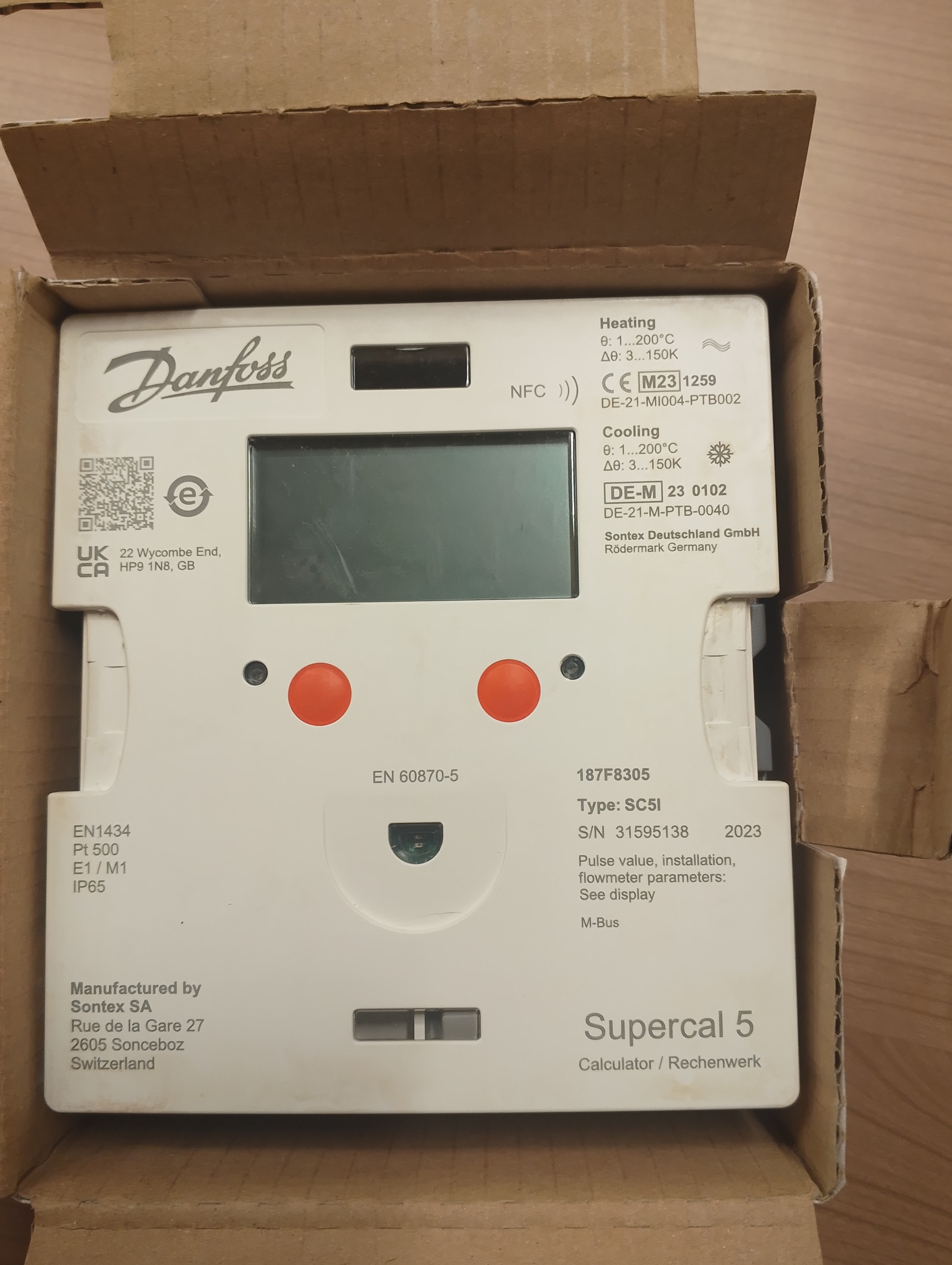 187F8305 (Supercal 5 HC 2.51/p 230V M-Bus digilal Calculator for DN125-DN150