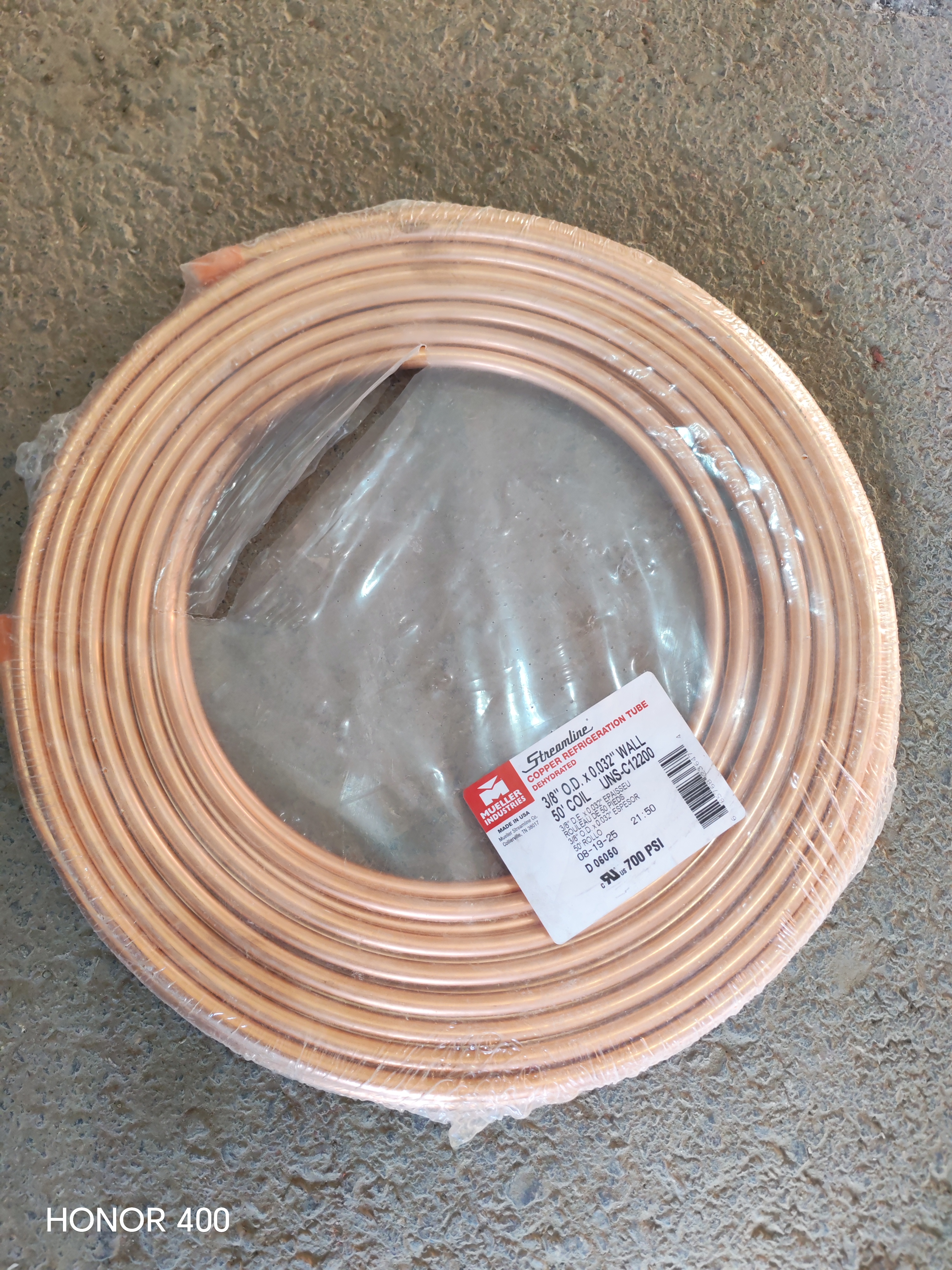 COPPER PIPE Ø 10 MM (3/8 ')