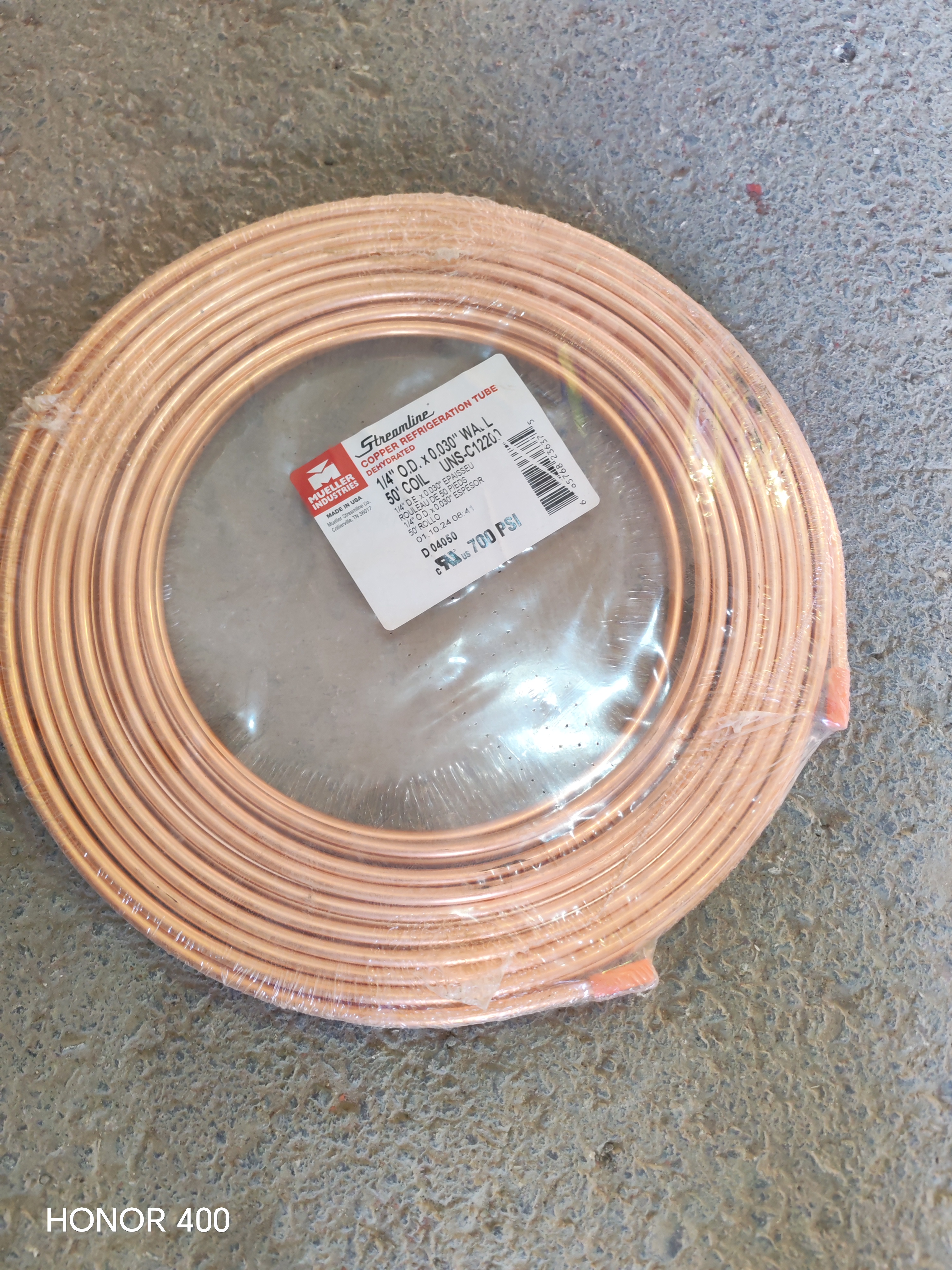 COPPER PIPE Ø 6.4 MM (1/4 ')