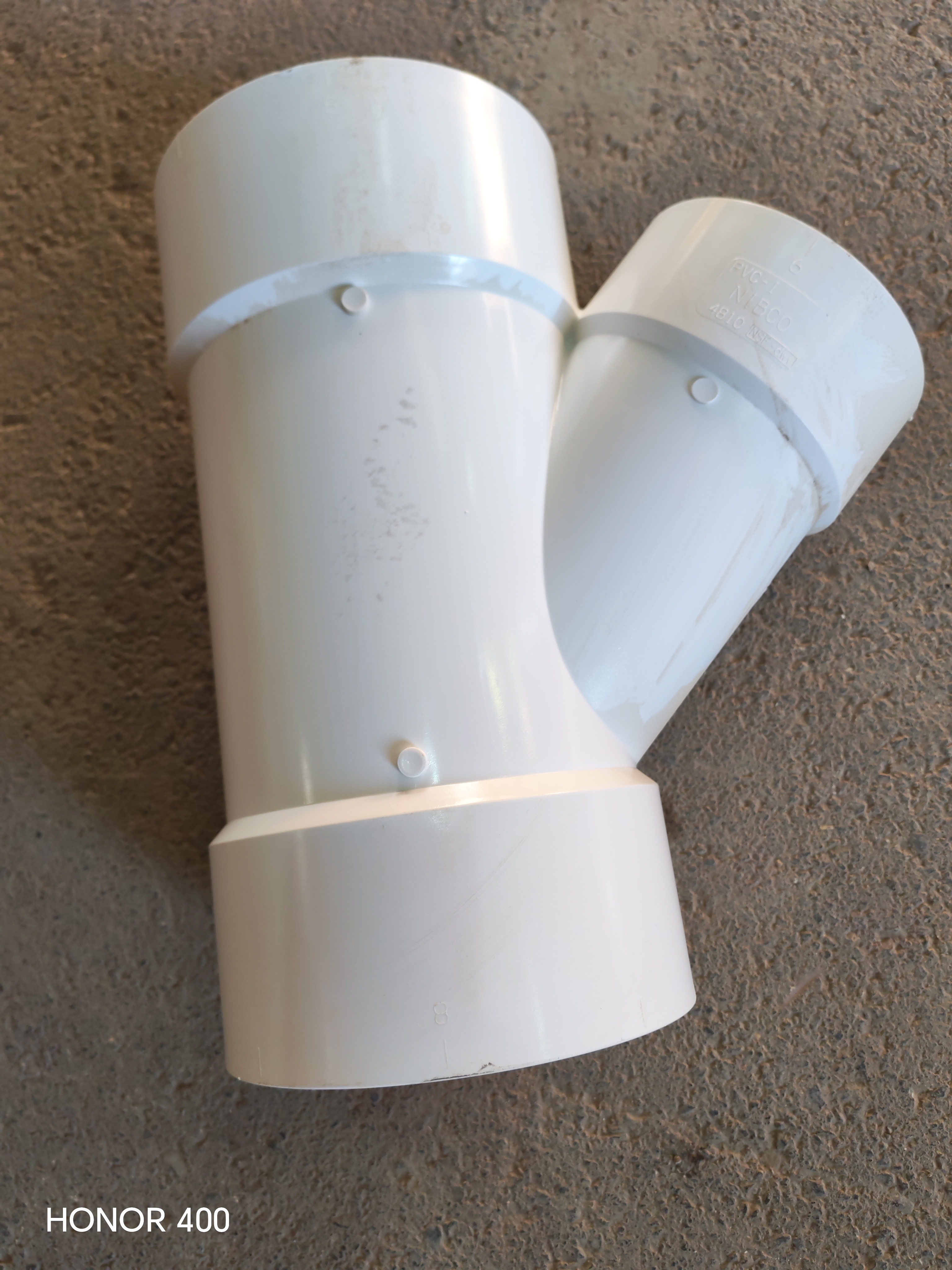 PVC SINGLE BRANCH (WYE) 8" X 6