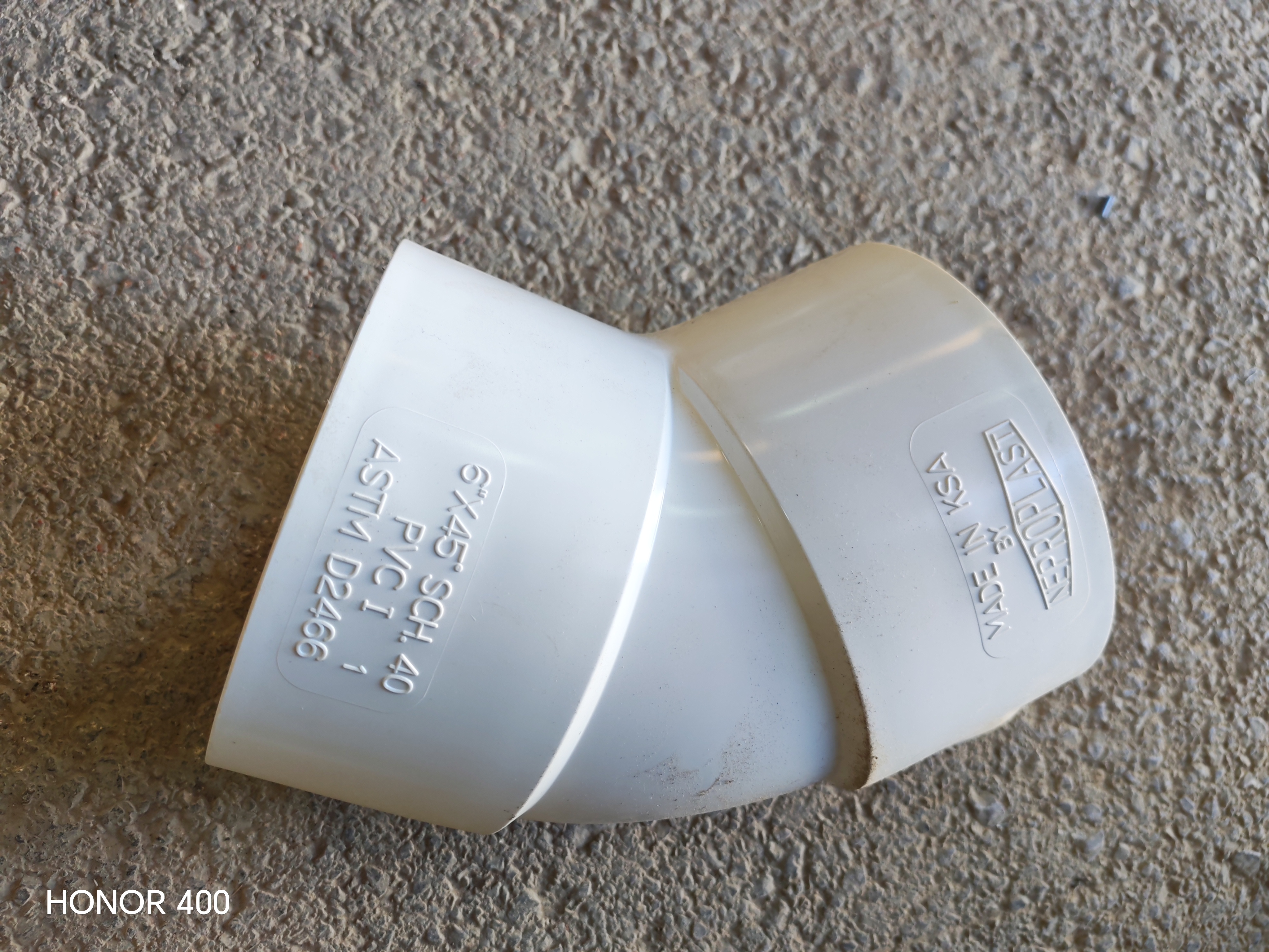ELBOW PVC  6'' 45