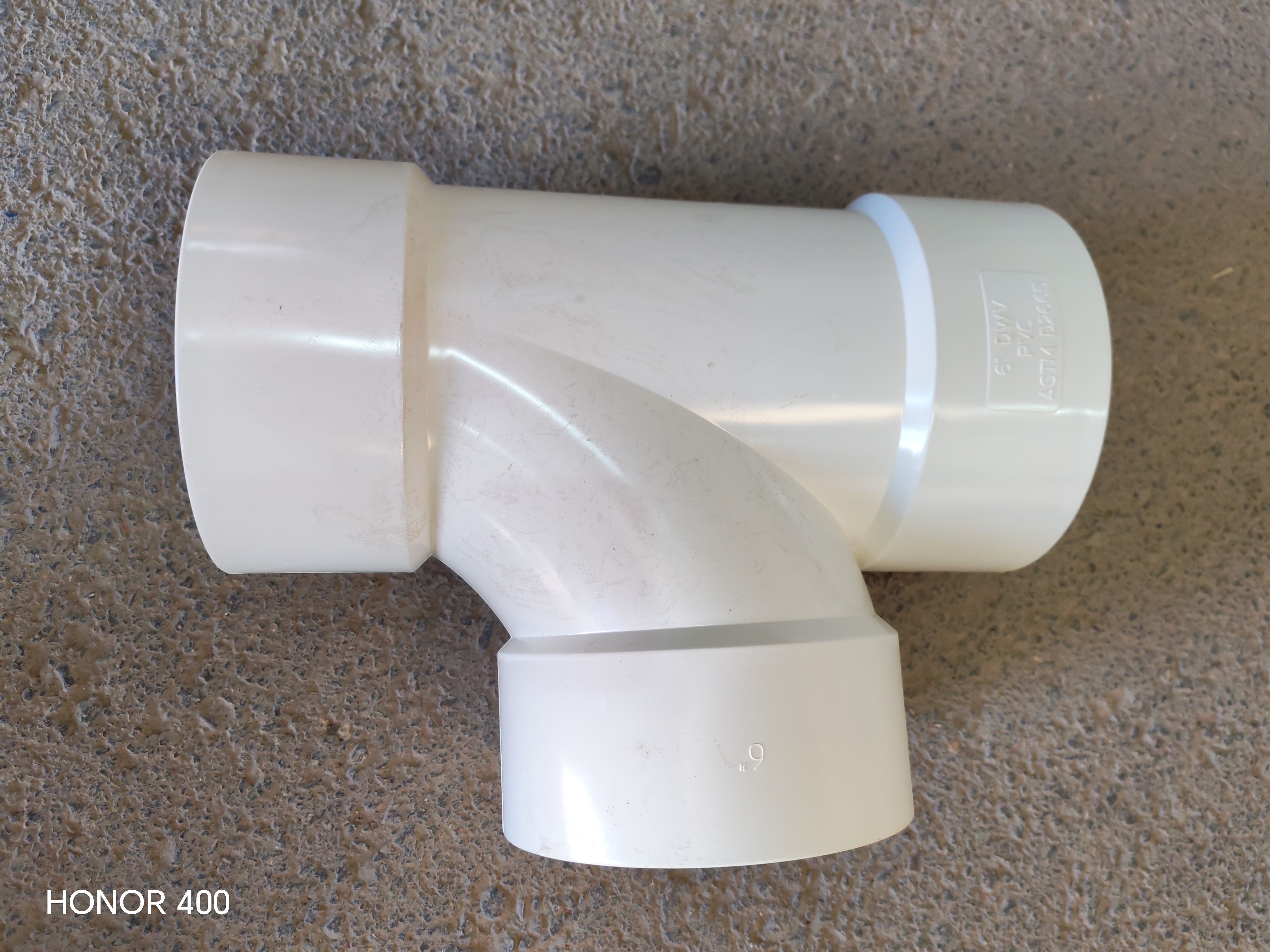 PVC SCH40 SCJ SANITARY TEE 90 DEGREE DN 150