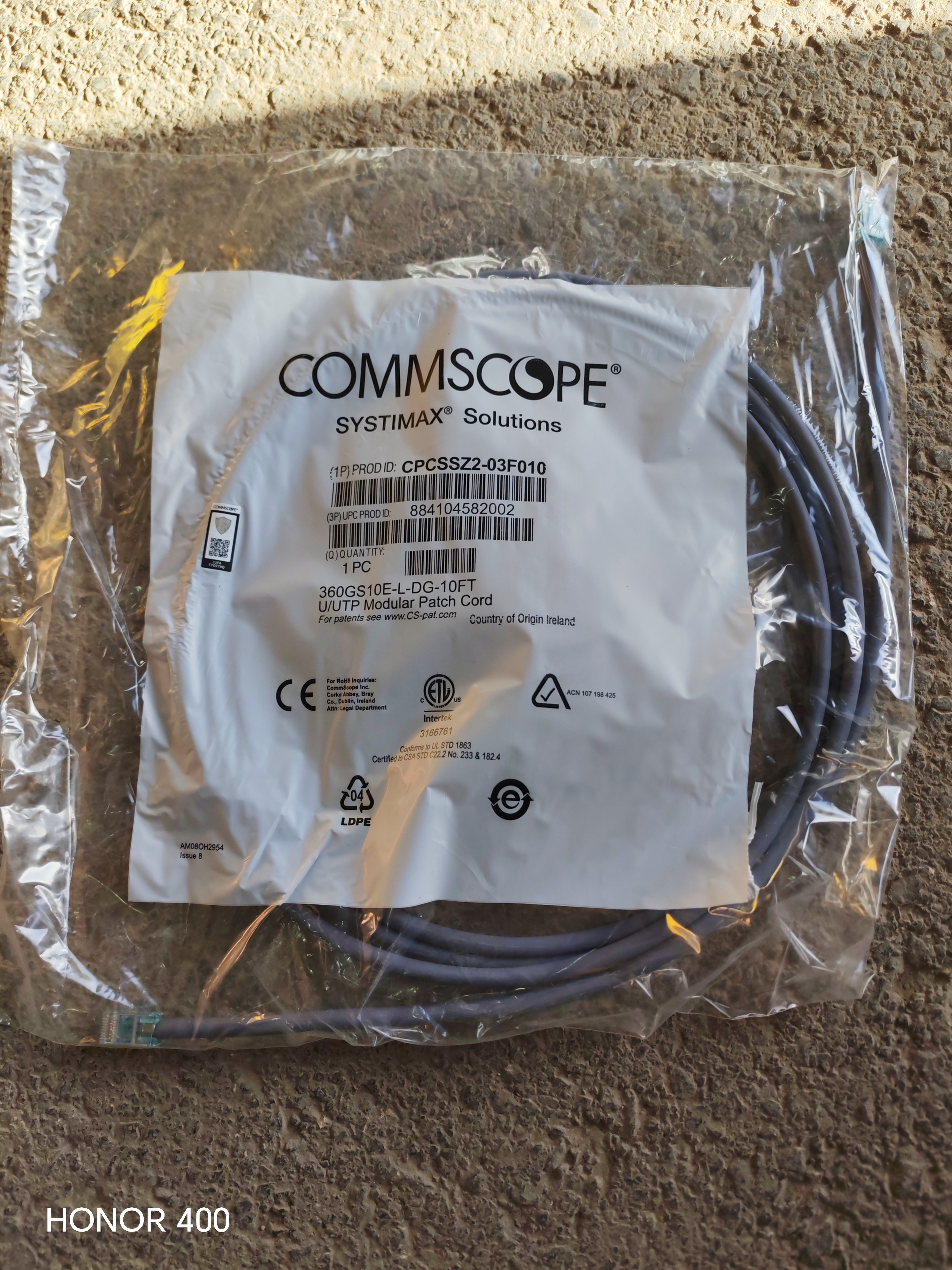 UTP Cat6A  Patch Cord - LSZH - Grey 3 Mtr.