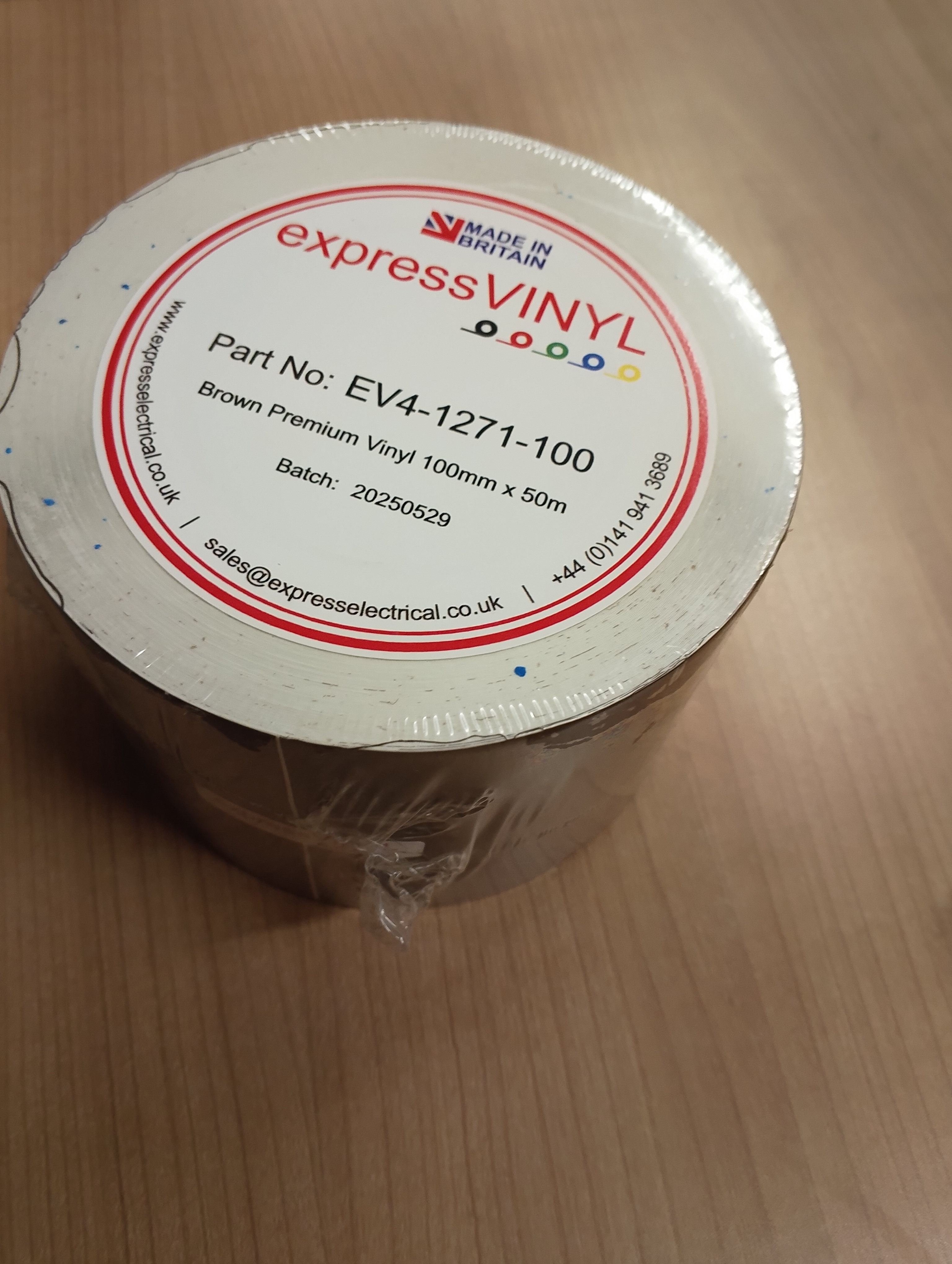 Self Adhesive Vinyl Label  4"W BROWN(50MT/R)