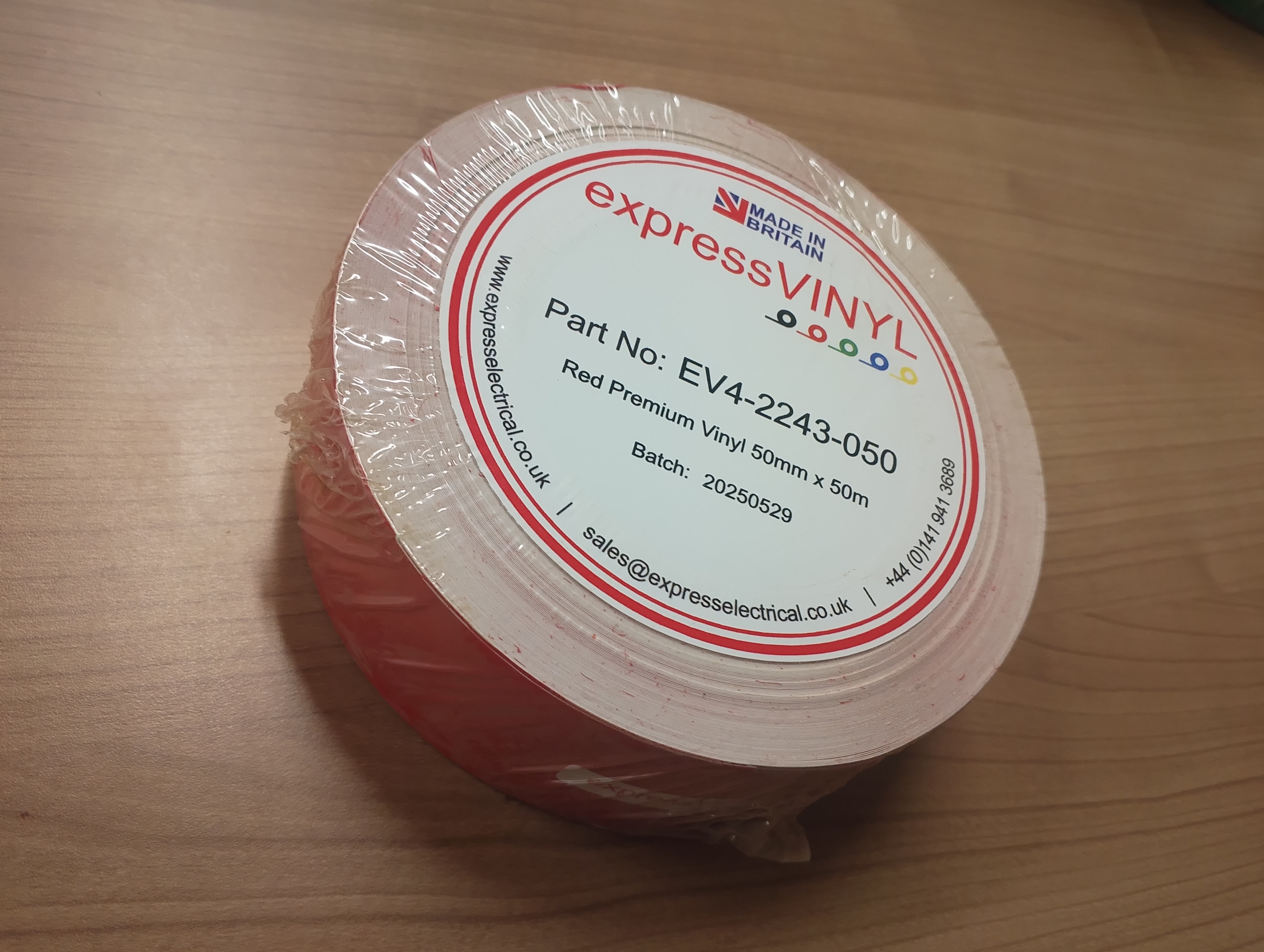 Self Adhesive Vinyl Label  2"W RED (50MT/R)