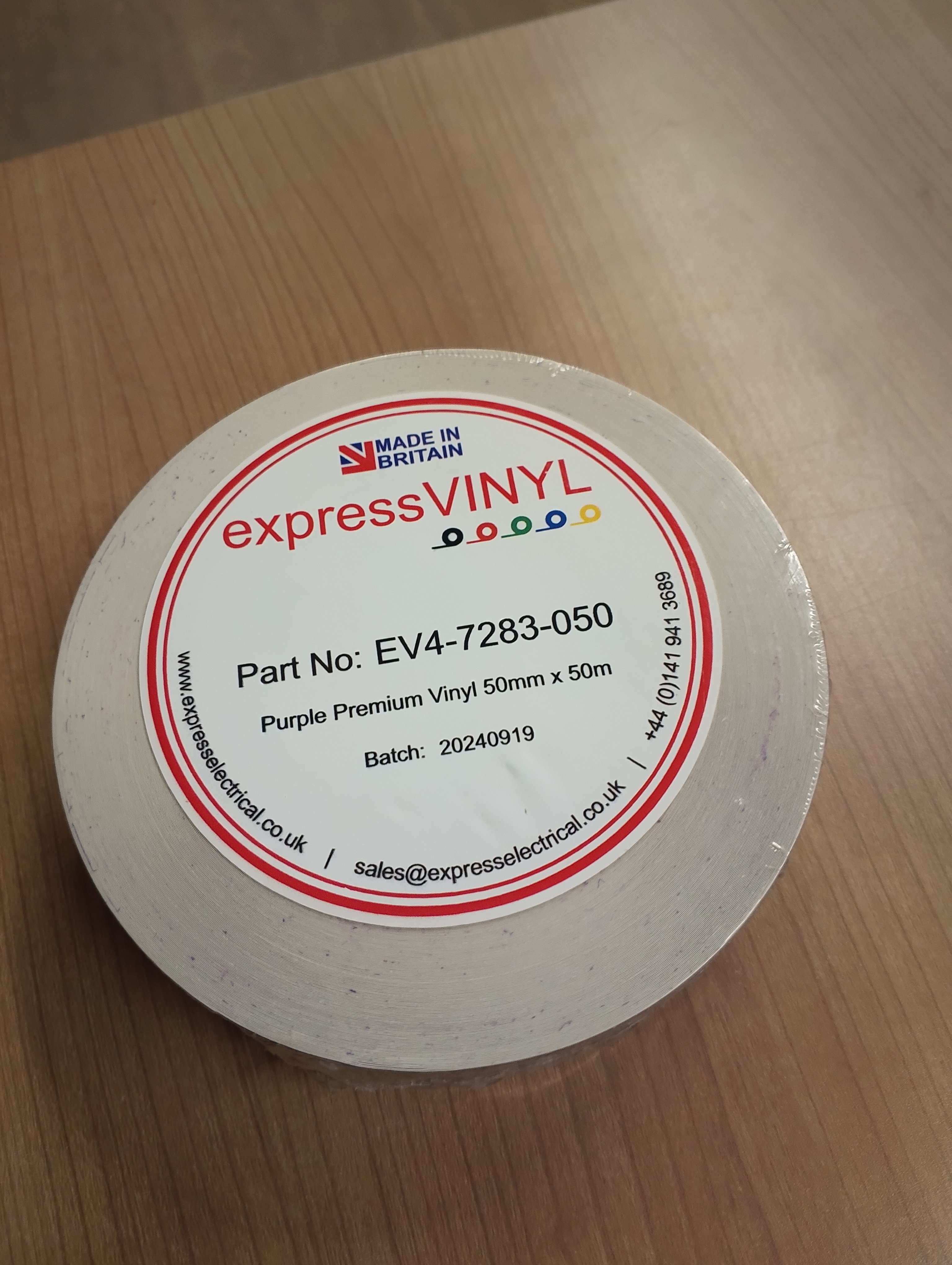 Self Adhesive Vinyl Label  2"W PURPLE (50MT/R)