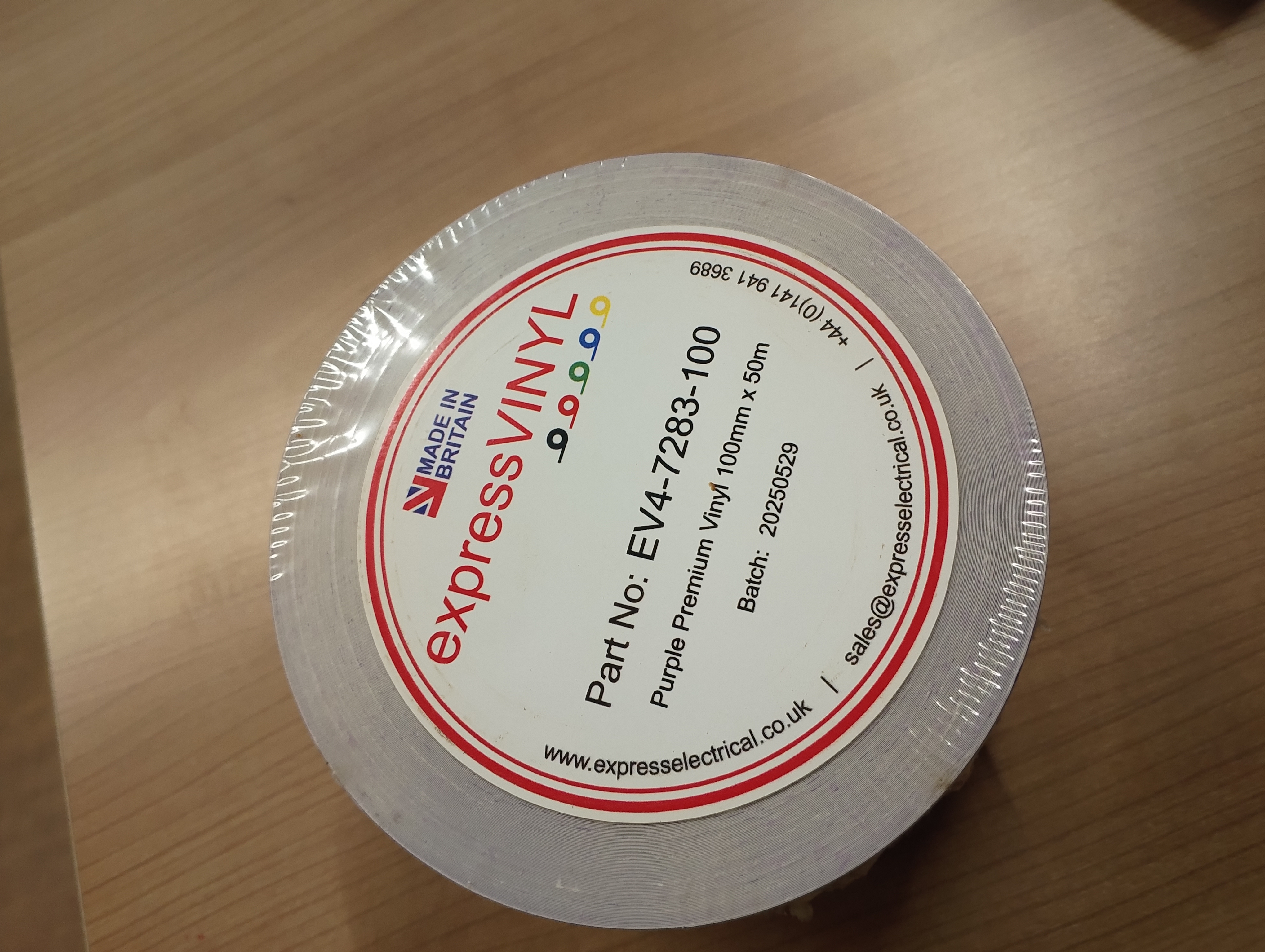 Self Adhesive Vinyl Label  4"W PURPLE (50MT/R)