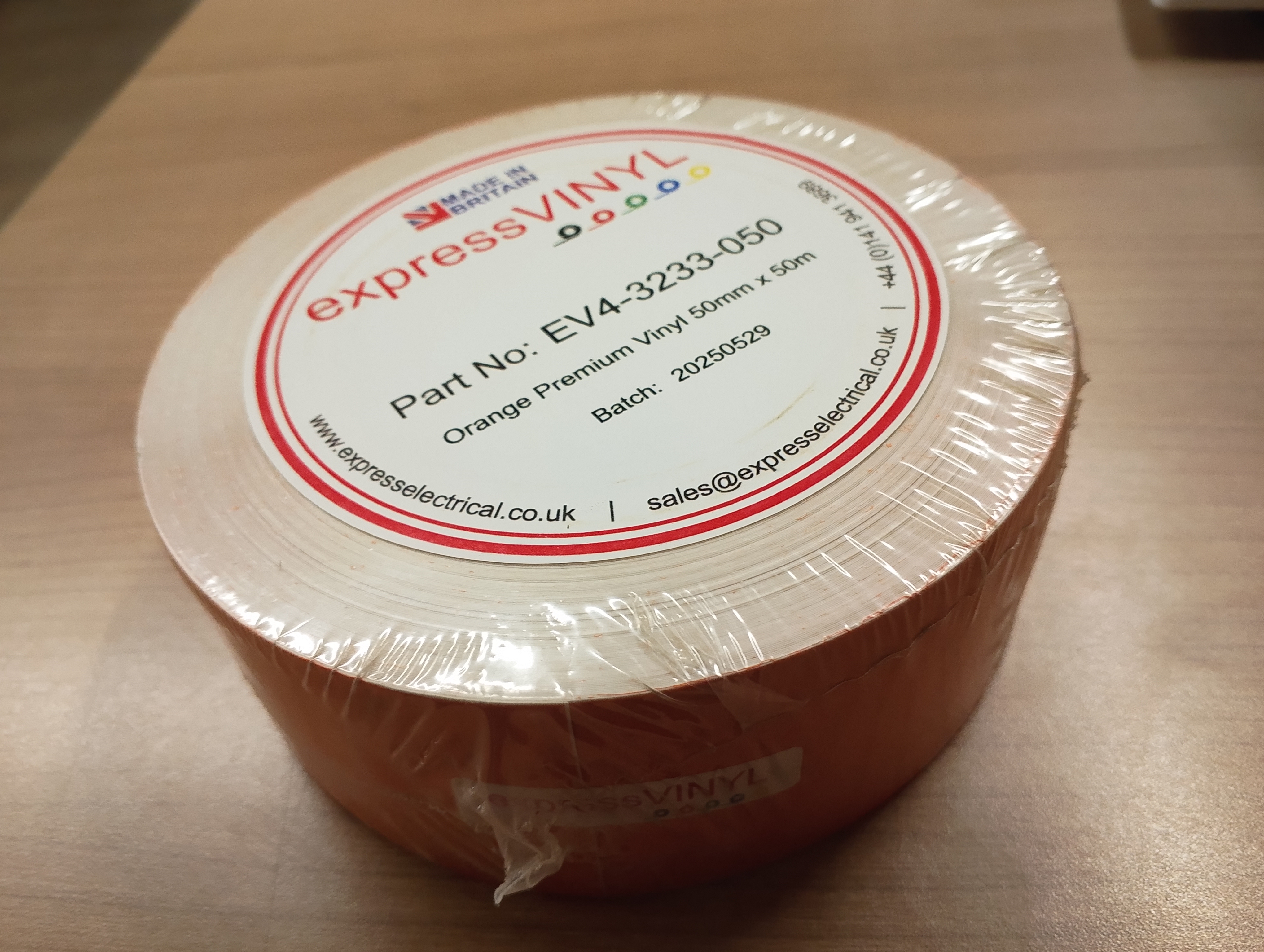 Self Adhesive Vinyl Label  2"W ORANGE (50MT/R)